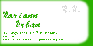 mariann urban business card